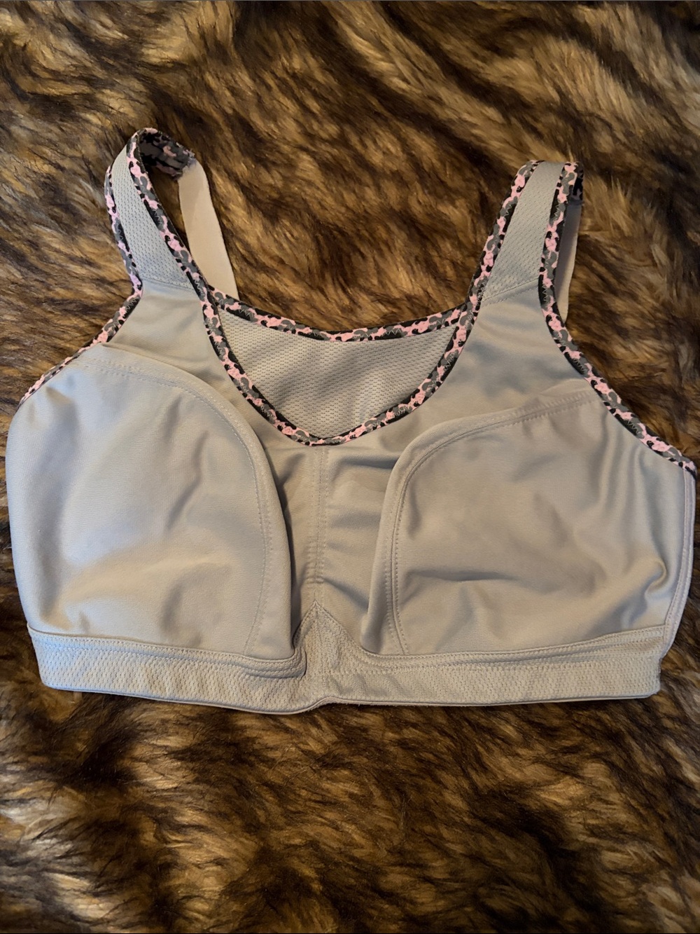 Glamorise MagicLift High Impact Sports Bra 1066 Gray Pink Leopard 38F